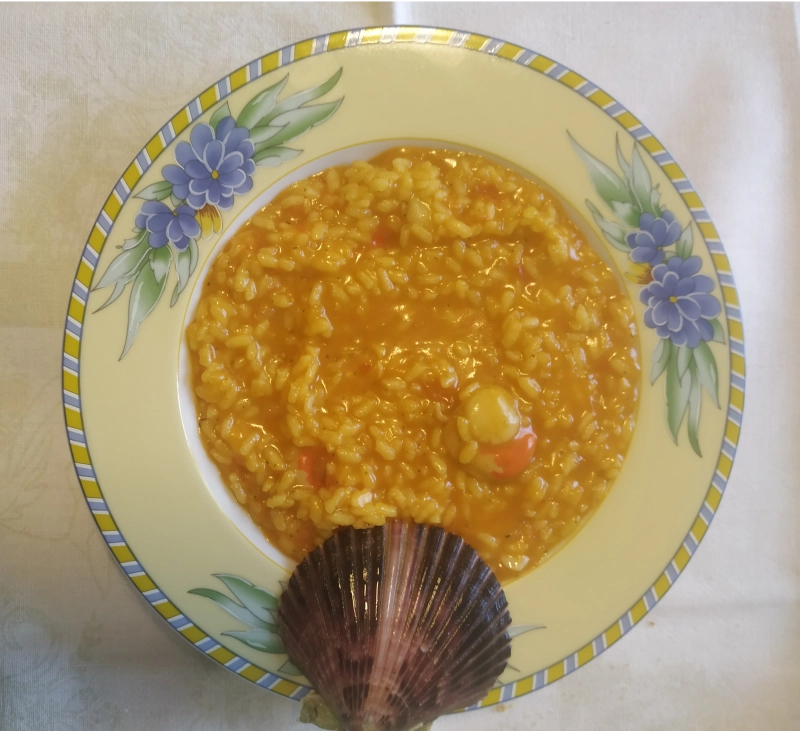 Arroz con zamburiñas con Thermomix para dos
