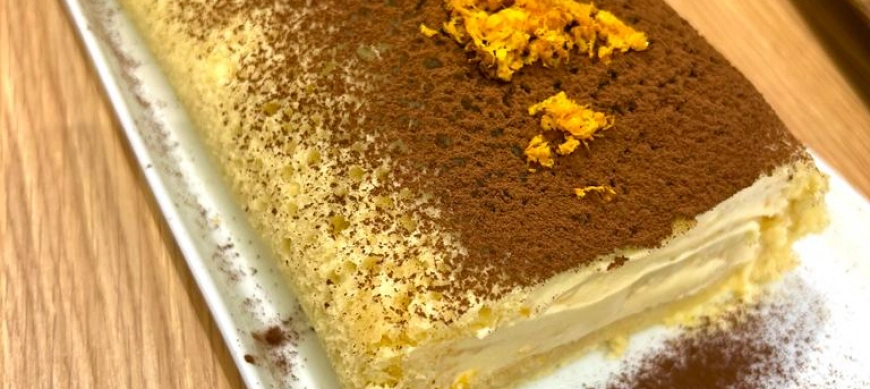 ROLL DE TIRAMISÚ DE NARANJA CON THERMOMIX
