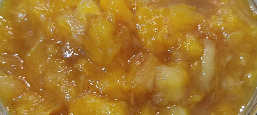 COMPOTA DE MELOCOTÓN Y MANZANA SIN AZÚCAR CON THERMOMIX