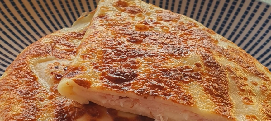 CREPES SIN GLUTEN Y SIN LACTOSA con pavo y queso