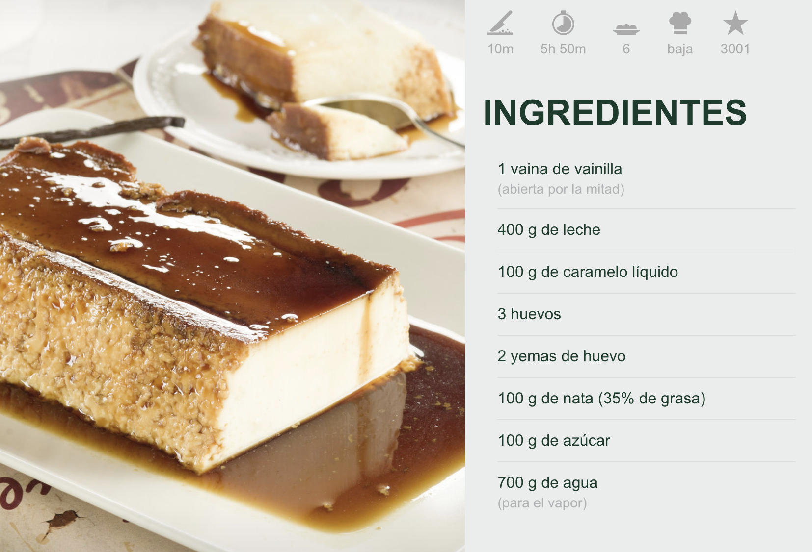 Flan de chocolate y nata
