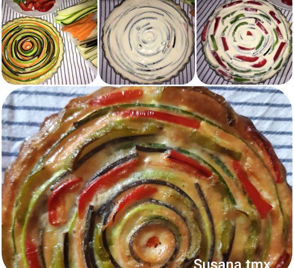 Quiché de verduras ... en espiral