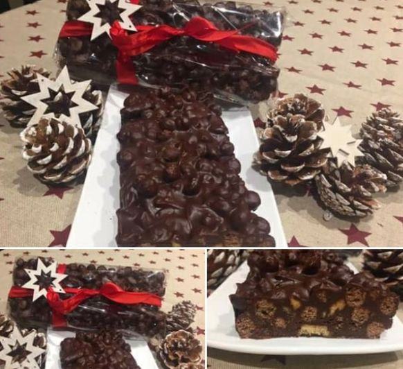 Turrón de chocolate crujiente