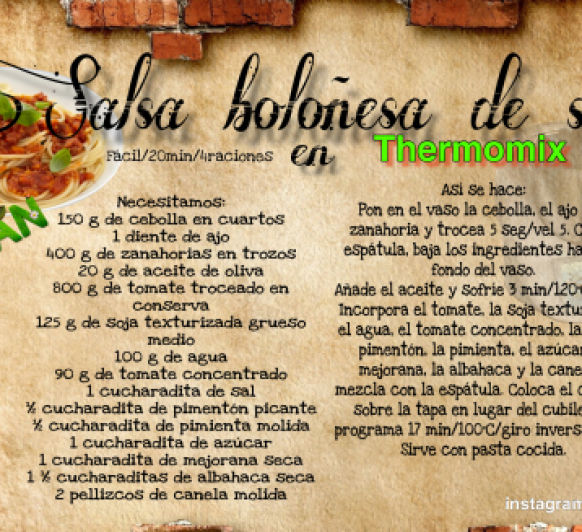 SALSA BOLOÑESA DE SOJA EN Thermomix®