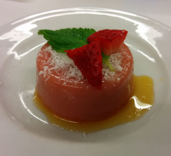 Gelatina de fresas con coco