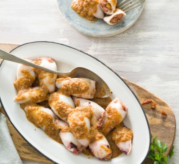 Calamares rellenos con Thermomix® , la mejor receta