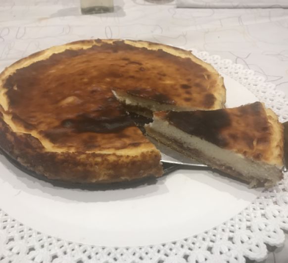 TARTA DE QUESO CON MERMELADA DE ARÁNDANOS